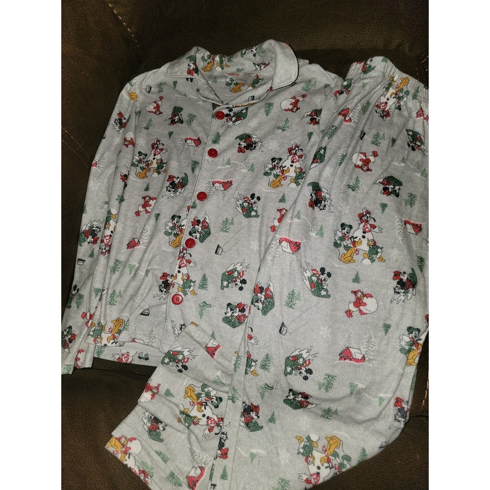 Disney Christmas holiday‎ mickey mouse minnie goofy Donald size 10 pajamas